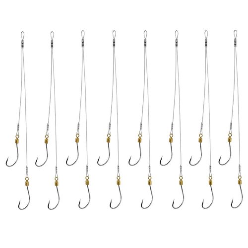 Dyxssm Fishing Hook and Leader, Fishing Rig Hooks with Wire Line Leader (14#)