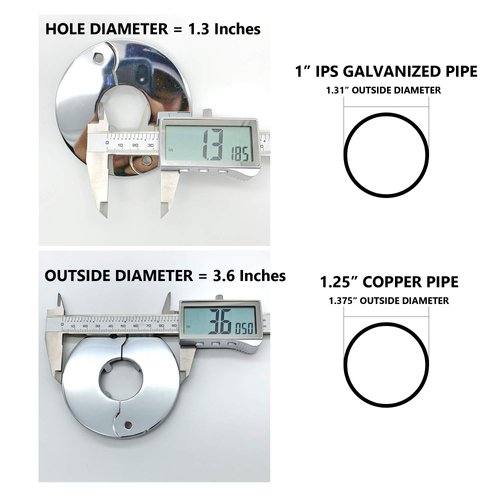 Floor and Ceiling Plate Split Flange, Fits 1 Inch IPS Galvanized Pipe or 1-1/4 Inch Copper Pipe, Chrome Finish (Pack of 6)