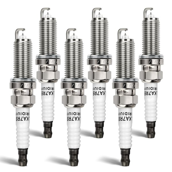 1406 Double Iridium Spark Plug for Infiniti EX35 FX35 G25 G35 JX35 M35 M35h M56 Q50 Q70 QX60/Nissan Altima Maxima Murano Quest 350Z V6 Replaces # DILKAR7B11 (Set of 6)