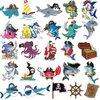 Ooopsiun Shark Pirate Temporary Tattoos for Boys - 12 Sheets Ocean Shark Birthday Party Favors Decorations Supplies for Boys Kids
