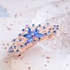 YienDoo Fancy Butterfly Rhinestone Hair Clip Pin Barrette Navy Blue Crystal Wedding Hairpins Barrette Sparkly Glitter Bridal Headwear Crystal Hair Clip Hair Shiny Holder Accessories for Women Girl