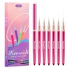 KEMEISI 6Pcs Nail Art Liner Brushes, Striping Nail Art Brush for Gel Polish Painting, Thin Detail Brush Fine Drawing Art Design Pen Size 5/7/9/11/15/25mm
