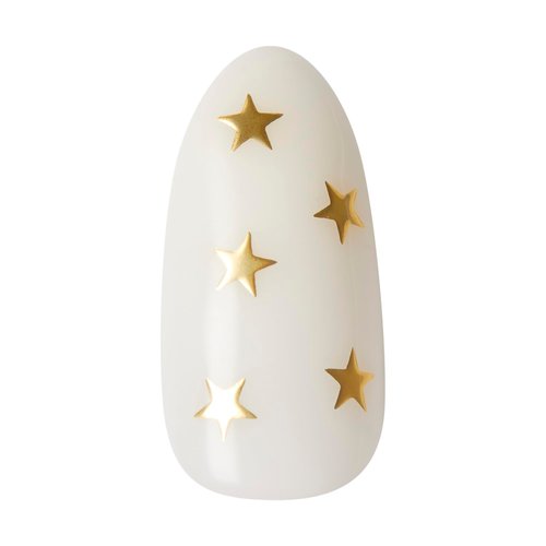 KISS imPRESS No Glue Press-On Nails White Gold Glitter Design Includes 30 Nails, Prep Pad, 1 Manicure Stick, 1 Mini File - Day Stars