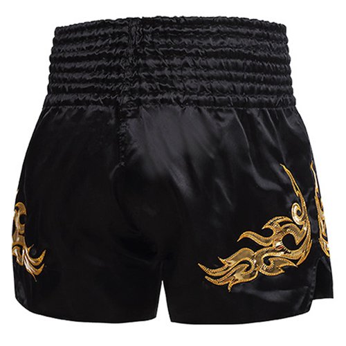 Muay Thai Shorts Boxing Fight Kickboxing Grappling Training Workout Gym Shorts for Men Women Kids (as1, Alpha, m, Regular, Regular, Black 01)