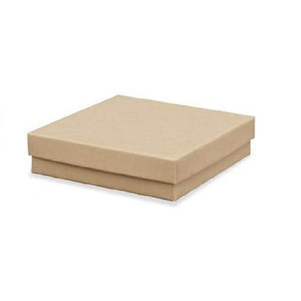 THTC Brown Kraft Square Cardboard Jewelry Gift Boxes 3.5 x 3.5 x 1 Inches-16 Pack