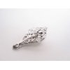 Small silver leaf alligator hair pin clip barrette for fine thin hair (Clip quantity: 2 clips)