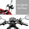 YONHAN Motorcycle Phone Charger 4.8A, SAE to USB Adapter with Voltmeter & ON/Off Switch, Dual USB Quick Charge 3.0 USB Charger Waterproof Motorcycle Accessories for Phone, Tablet, GPS, etc