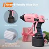 GoGonova Cordless Glue Gun, 15s Fast Preheating 2Ah Cordless Hot Glue Gun with 25 Pcs Premium Mini Glue Gun Sticks, USB-C Battery Rechargeable hot glue gun, Smart Power-Off, Pink