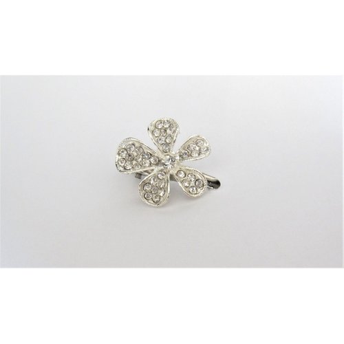 Generic Small flower crystal alligator hair clip for fine thin hair (Clip quantity: 2 clips), 1 Count (Pack of 1)