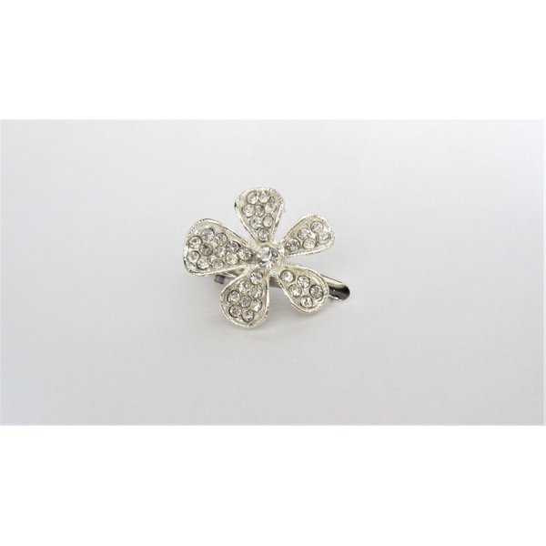 Generic Small flower crystal alligator hair clip for fine thin hair (Clip quantity: 2 clips), 1 Count (Pack of 1)