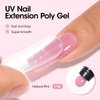 Gellen Poly Nail Gel Builder for Nail Extension Nail Strengthener, 60 g 06 Natural Pink Poly Gel Trendy Nail Art Design for 3D Nail Molder Beauty Gift for Salon Manicure Easy DIY at Home