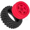 RcarmubWow RC Wheels and Tires for 1/18 Typhon Grom RC Crawler Car,RC Buggy Wheels & Rubber Tires,RC Truck Tires RC Wheels,4pcs,Red