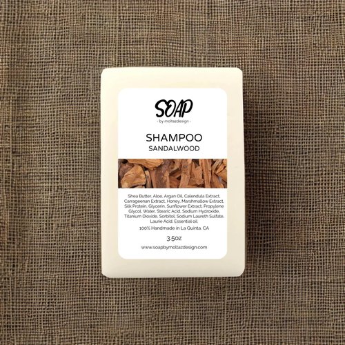 Shampoo bar with sandalwood | Handmade | 3.5oz | Argan oil, Calendula oil and much more.