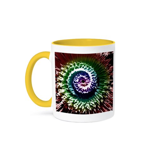 3dRose Coffee Mug, Size - 15oz - Fractal Swirl shows macro view of organic 3D fractal spinning outward with colors Designs Abstract - funny coffee cup gift