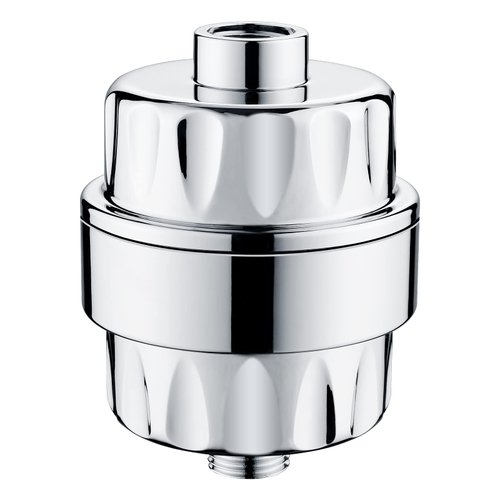 BRIGHT SHOWERS High Output Shower Filter for Hard Water, Removes Chlorine and Fluoride, Universal Multi-Stage Shower Water Softener Reduces Dry Itchy Skin, Scalp and Eczema, Chrome
