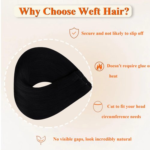 Full Shine Sew In Weft Hair Extensions Human Hair Weft 105 Grams Jet Black Remy Human Hair Silky Straight Weave Bundles Natural Extensions Brazilian Bundles 24 Inch Hair Extensions