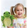 DolliBu Sea Turtle Hand Puppet - Super Soft Plush Stuffed Animal Hand Puppets for Kids, Cute Educational Turtle Hand Puppets for Adults, Teaching Story Telling Puppet Show Theater Games - 10 Inches