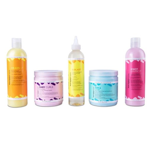 Aunt Jackie's Kids Bundle, All 5 Products in Collection, Makes Combing & Styling Easier for Children with Hair Textures, Natural Herbal & Botanicals Clear