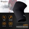 Heelbo Elbow Sleeve and Elbow Compression Sleeve with Copper Infused Fibers and Breathable Fabric for Tendonitis, Golfers Weight Lifting, Tennis Elbow or Arthritis for Men and Women, Black, Medium