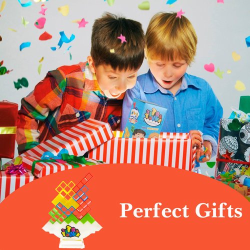 64pcs Tower Game Balance Stacking Blocks, Tower Balancing Stacking Board Games Building Blocks Puzzle Toy, Family Games Birthday for Kids Adults