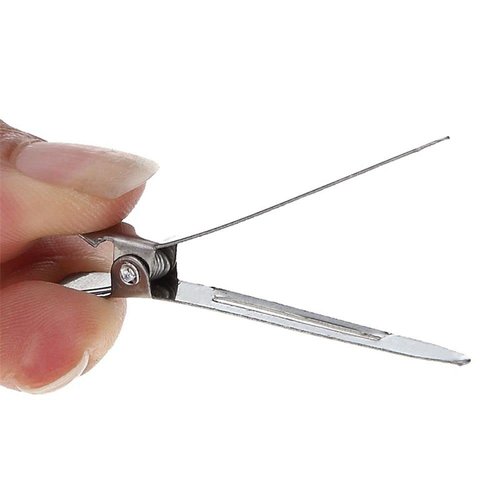 Leadigol Alligator Hair Clip Durable Flat Base Silver Color Metal Ultrathin Partition Clip 50pcs