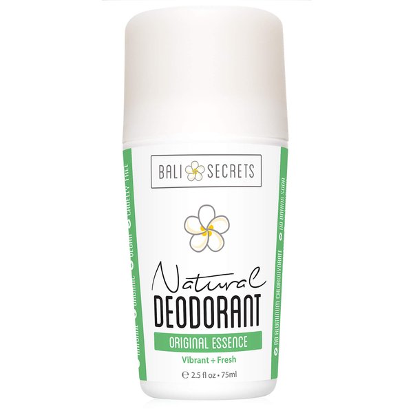 BALI SECRETS All Natural Deodorant for Women & Men. Organic & Vegan. Pure Ingredients. All Day Protection. 2.5 fl oz [Scent: Original Essence]