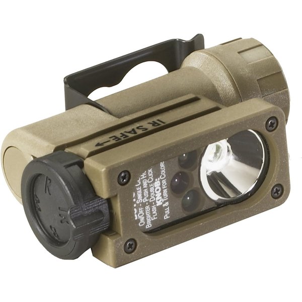 Streamlight 14104 Sidewinder 55-Lumen Compact Hands-Free Military Flashlight with Lithium Battery, White, Red, Blue, IR LEDs, Coyote
