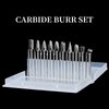 Carbide Burr Set, Die Grinder Bits, 20 Pcs 1/8" Shank Double Cut Tungsten Carbide Rotary Burrs Set Compatible with Dremel for Metal Carving Wood Working Engraving Polishing
