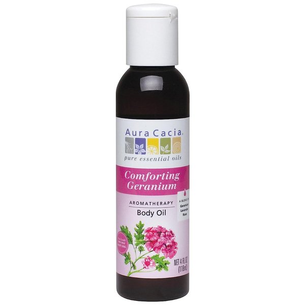 Aromatherapy Body Oil - Comforting Geranium 4 fl Ounce (118 ml) Liquid