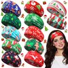 MTLEE 12 PCS Christmas Stretchy Headbands for Women Christmas Hair Accessories Non Slip Head Wrap for Women Girls Xmas Party Cosplay (Classic Pattern)