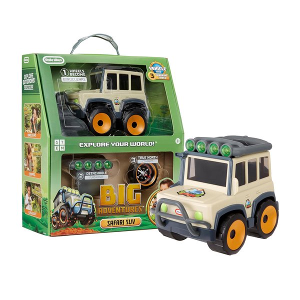 Little Tikes Big Adventures Binocular Searching Safari SUV STEM Toy Vehicle with Binoculars, Flashlight, and Compass for Girls, Boys, Kids Ages 3+