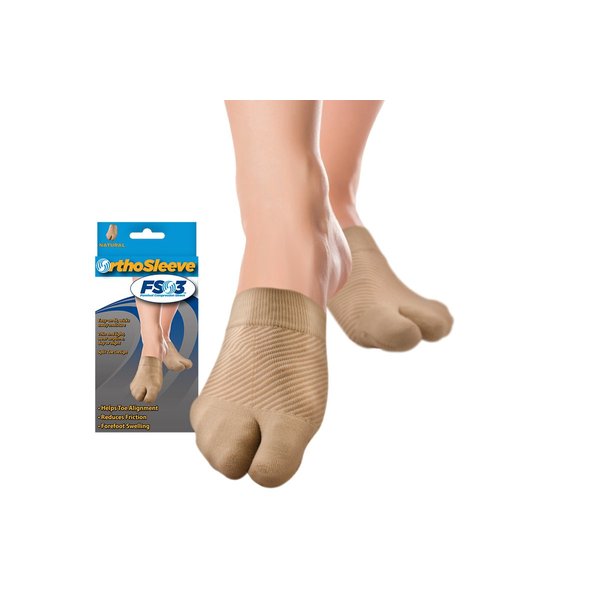 OrthoSleeve FS3 Forefoot Compression Sleeves Bunion Comforter and Split Toe Alignment Sleeve with Padded Toe Zone to Reduce Toe Friction and Reduce Forefoot Swelling…