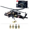 UH-60 Black Hawk Helicopter Military Set, Army Airplane Building Bricks, Rescue Helicopter Model Kits with 4 Soldier Minifigures, Gifts for 6-12 Year Old Kids, Compatible with Lego, 692 PCS