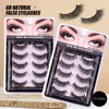 SeiBes Self-adhesive Eyelashes, Reusable Self Adhesive Eyelashes - 5 Pairs Natural Fluffy False Eyelashes - Soft and Natural Look Lashes Gift for Beginners - Easy put on,6d07