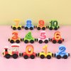 12 PCS Wooden Train Set Toy Magnetic Number Train Set Montessori Toys for Preschool Learning