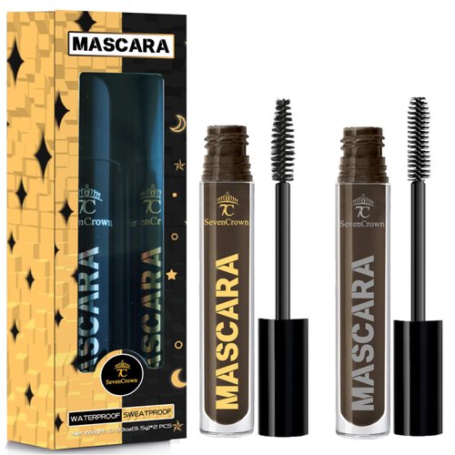 7C SEVENCROWN Brown Mascara Volume and Length Waterproof Mascara Makeup Set | Vegan & Cruelty-Free