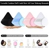 8 Pieces Powder Puff Soft Velour Puff Triangle Makeup Puff Water Drop Finger Puff Beauty Makeup Sponge Makeup Powder Pad Makeup Tool for Loose Powder Foundation Concealer, Black, Blue, White, Pink