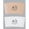 Initial Foliage Coffee or Hot Chocolate Sleeve, Personalized for Weddings, Anniversary, Engagement Parties, Kraft Paper Cup Sleeves, Eco-Friendly Disposable Corrugated Sleeves for 12oz to 20oz Cups