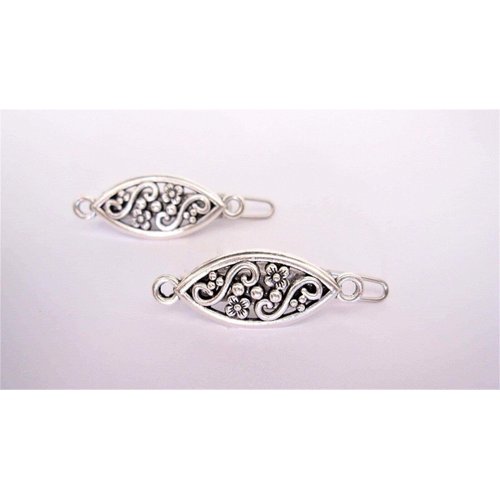 Generic 2 small silver scroll and flower metal barrette hair clip for fine thin hair
