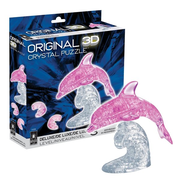 BePuzzled | Dolphin Deluxe Original 3D Crystal Puzzle, Ages 12 and Up