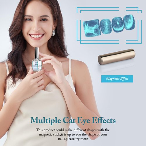 SAGEBIO Magnetic Cat Eye Gel Nail Polish Set with Magnet Stick for DIY Manicure 8