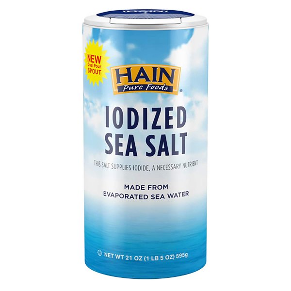 Hain Pure Foods Iodized Sea Salt, 21 Oz