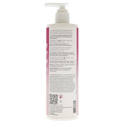 Pacifica Beauty, Island Vanilla Body Wash with Pump, Aloe + Hyaluronic Acid, Everyday Cleansing, Bath & Shower Gel, Essential Oils, Clean, Vegan + Cruelty & Paraben Free, Pink, 12 Fl Oz