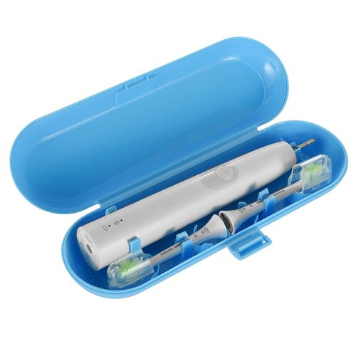CM 2 Pcs Plastic Travel Case Toothbrush Carrying Case Holder Container Compatible with Oral B Pro, Sonicare and Other Electric Toothbrush (Blue & Pink)