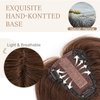 Rich Choices Human Hair Topper 12inch Hair Toppers for Women Real Human Hair #2 Dark Brown Hair Toppers for Thinning Hair Clip in Hair Topper Hand-made Silk Base More Realistic