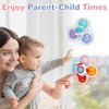 LZZAPJ Sensory Toys for Toddlers 1-3, Suction Cup Spinning Top Toy, Baby Gifts Idea for Boy Girl Toddler 3pcs Suction Cup Spinner Toy for Baby 12-18 Months Baby (Spaceship Series)