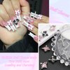 YAEISM 12PCS Planet Nail Charms and 3D Cross Nail Charms Heart Shape Nail Art Crystal Shiny Nail Gems Rhinestones for DIY Crafts Jewelry Decoration