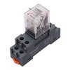 TWTADE/AC 24V 10A Coil Electromagnetic Power Relay 8 Pins 2DPT 2NO+2NC with Indicator Light and Socket Base -YJ2N-LY