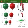 Christmas Balloons Kit 96pcs Red Green Latex Balloons with 2pcs Candy Cane Merry Christmas Foil Balloon and 2pcs Explosion Star Balloons for Christmas Party Decorations and Kids Christmas Party ﻿