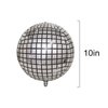 BIEUFBJI 10 Pieces 10 Inches 4D Disco Ball Balloons for 70s Disco Party Decorations 4D Silver Laser Foil Balloon Metallic Mirror Balloon for Disco Dance Party Birthday Party Wedding Ceremony